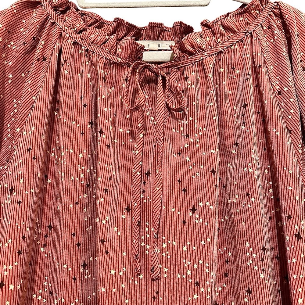 Easel Starry Ruffled Blouse - Picture 7 of 7